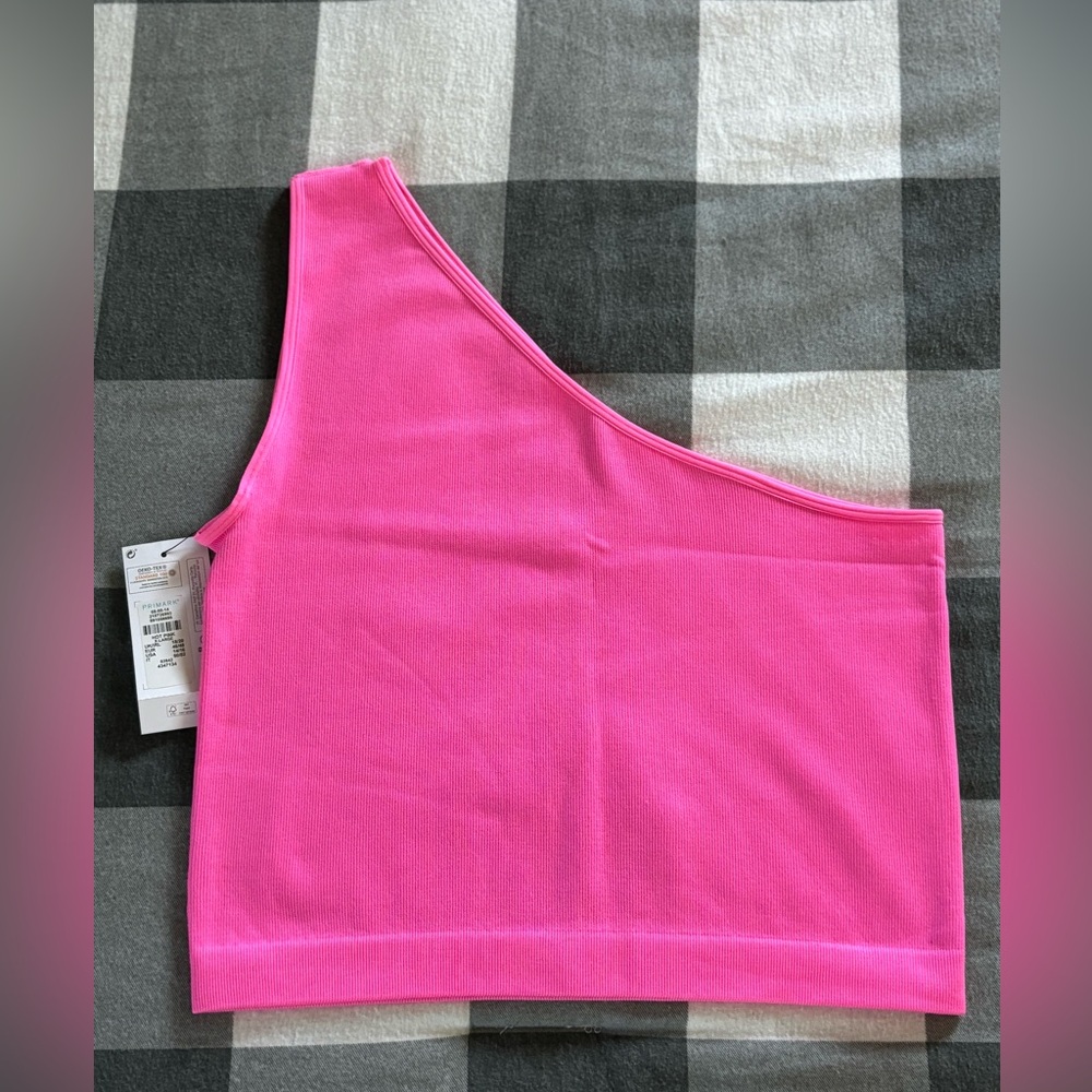 Pink One Shoulder Crop Top
